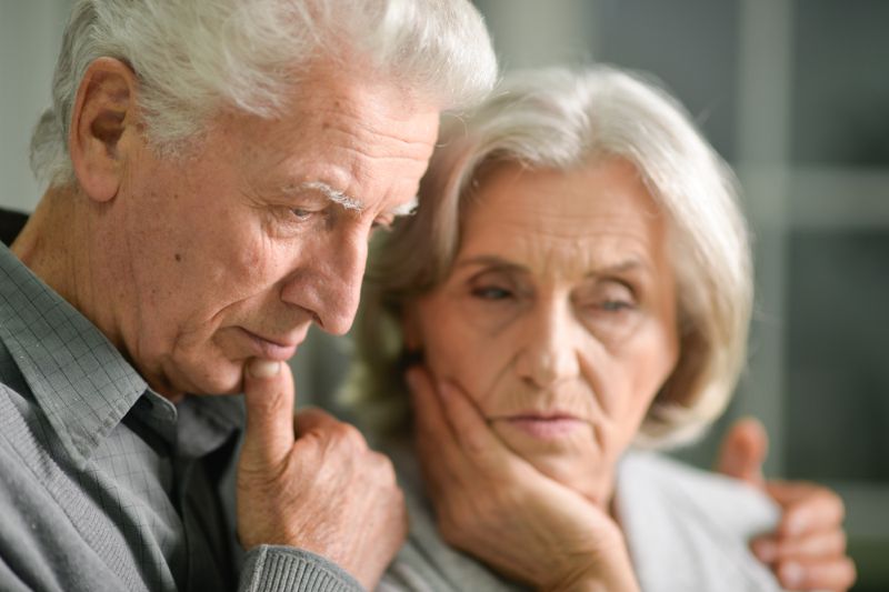 sad older couple