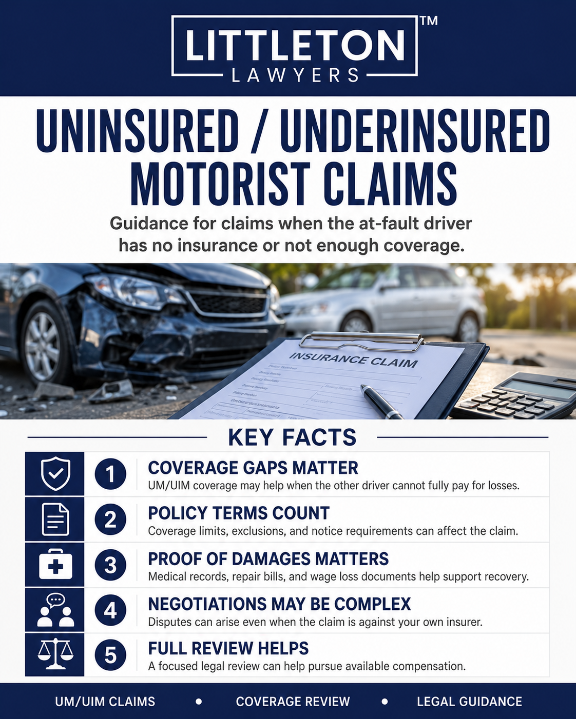 Uninsured and Underinsured Motorist Claims Attorney Infographic